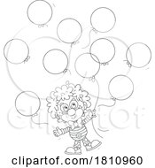 Poster, Art Print Of Cartoon Clipart Party Clown With Balloons