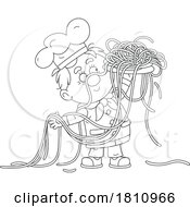 Poster, Art Print Of Cartoon Clipart Chef With Spaghetti