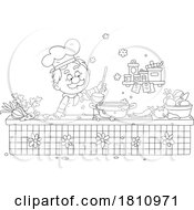 Poster, Art Print Of Cartoon Clipart Chef Cooking Soup