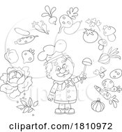 Poster, Art Print Of Cartoon Clipart Chef With Ingredients