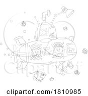 Poster, Art Print Of Cartoon Clipart Kids In A Submarine