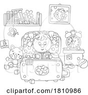 Cartoon Clipart Girl Reading In Bed