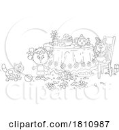Cartoon Clipart Girl With A Broken Tea Pot