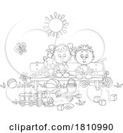 Poster, Art Print Of Cartoon Clipart Kids Reading On A Bench