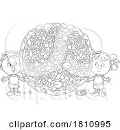 Poster, Art Print Of Cartoon Clipart Kids With Pizza
