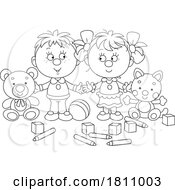 Poster, Art Print Of Cartoon Clipart Kids With Toys