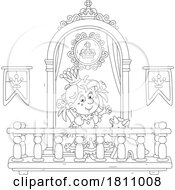 Poster, Art Print Of Cartoon Clipart Girl Princess On A Balcony