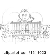 Poster, Art Print Of Cartoon Clipart Boy In A Crib
