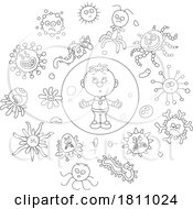 Poster, Art Print Of Cartoon Clipart Boy With Germs