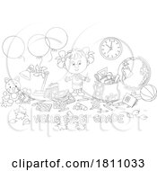 Cartoon Clipart Student with Hello First Grade Text by Alex Bannykh #COLLC1811033-0056
