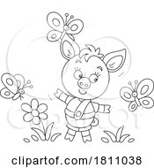 04/22/2024 - Cartoon Clipart Piglet With Butterflies