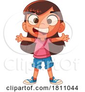 Cartoon Girl Welcoming With Open Arms