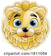 Cute Happy Golden Lion Face Mascot