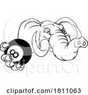 04/23/2024 - Elephant Pool 8 Ball Billiards Mascot Cartoon