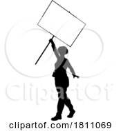 04/23/2024 - Protest Rally March Picket Sign Silhouette Person