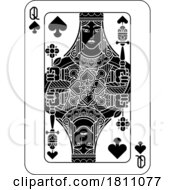Poster, Art Print Of Playing Cards Deck Pack Queen Of Spades Design