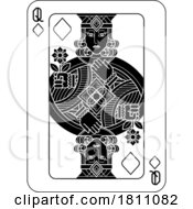 Poster, Art Print Of Playing Cards Deck Pack Queen Of Diamonds Design