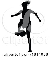04/23/2024 - Female Soccer Football Player Woman Silhouette