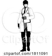 04/23/2024 - Doctor Man And Clipboard Medical Silhouette Person