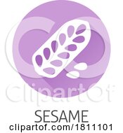 Poster, Art Print Of Sesame Seed Capsule Pod Food Allergen Icon Concept