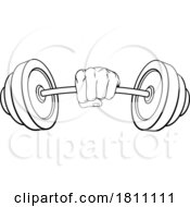 04/24/2024 - Weight Lifting Fist Hand Holding Barbell Concept