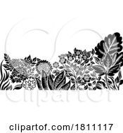 Poster, Art Print Of Flowers Pattern Flower Woodcut Engraved Abstract
