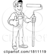 04/24/2024 - Painter Decorator Paint Roller Cartoon Handy Man