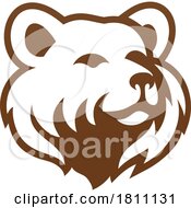 Bear Grizzly Animal Design Icon Mascot Head Sign