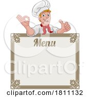 04/24/2024 - Chef Cook Baker Cartoon Man Menu Sign Background