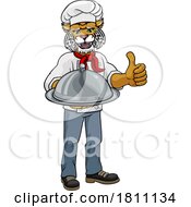Wildcat Chef Mascot Cartoon Character by AtStockIllustration