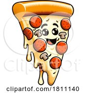 Poster, Art Print Of Cute Pizza Cartoon Mascot Food Illustration