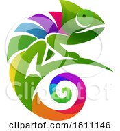 Rainbow Chameleon Mascot by AtStockIllustration #COLLC1811146-0021