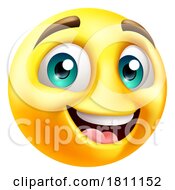 Poster, Art Print Of Happy Smiling Emoji Emoticon Face Cartoon Icon
