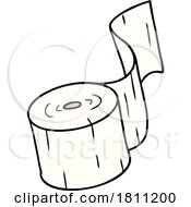 Sticker Cartoon Doodle Of A Toilet Roll