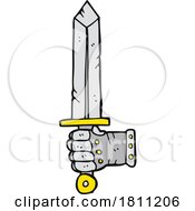 Cartoon Hand Holding Sword