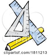Cartoon Pencil And Ruler by lineartestpilot