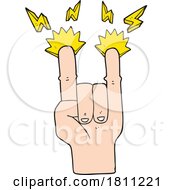 Cartoon Hand Making Rock Symbol