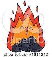 Cartoon Blazing Coal Fire