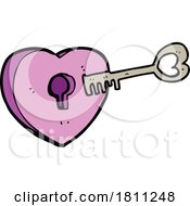 Poster, Art Print Of Cartoon Heart With Keyhole