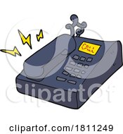 Cartoon Office Telephone by lineartestpilot