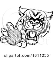 Tiger Cat Animal Sports Golf Ball Mascot by AtStockIllustration #COLLC1811255-0021