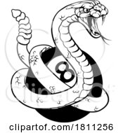 Poster, Art Print Of Rattlesnake Snake Pool 8 Ball Billiards Mascot