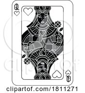 Poster, Art Print Of Playing Cards Deck Pack Queen Of Hearts Design