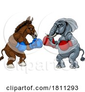 Republican Democrat Elephant Donkey Party Politics by AtStockIllustration #COLLC1811293-0021