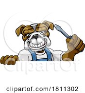Bulldog Electrician Handyman Holding Screwdriver