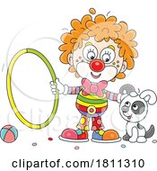 Licensed Clipart Cartoon Clown and Dog Doing Tricks by Alex Bannykh #COLLC1811310-0056