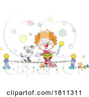 Poster, Art Print Of Licensed Clipart Cartoon Clown And Dog Doing Tricks