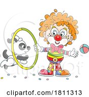 Licensed Clipart Cartoon Clown and Dog Doing Tricks by Alex Bannykh #COLLC1811313-0056