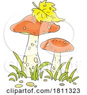 Poster, Art Print Of Licensed Clipart Cartoon Orange Cap Boletus Mushrooms