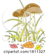 04/29/2024 - Licensed Clipart Cartoon Brown Cap Boletus Mushrooms